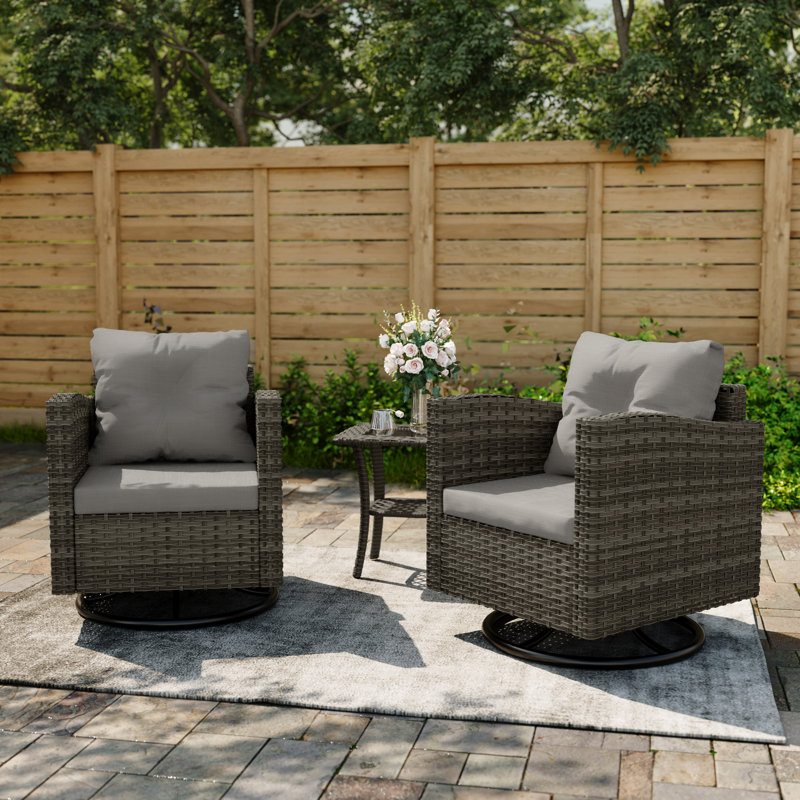 2 - Person Seating Group with Cushions, Grey