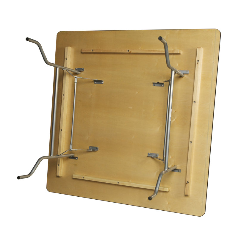 Table carrée pliante WFT, Rebord en métal, H 30 po x L 48 po x l 48 po