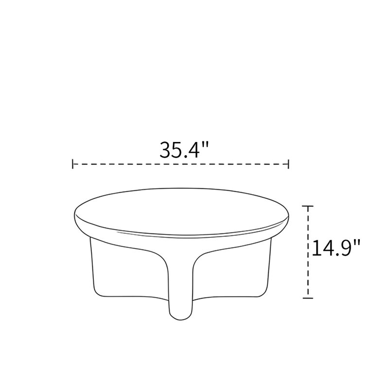 Table à thé ronde de style moyen-antique., Blanc