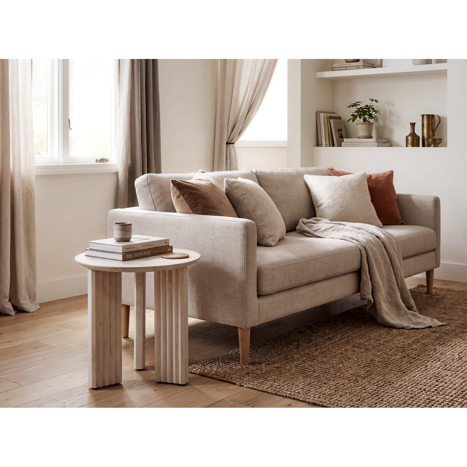 Edianna 18" Mango End Table, White