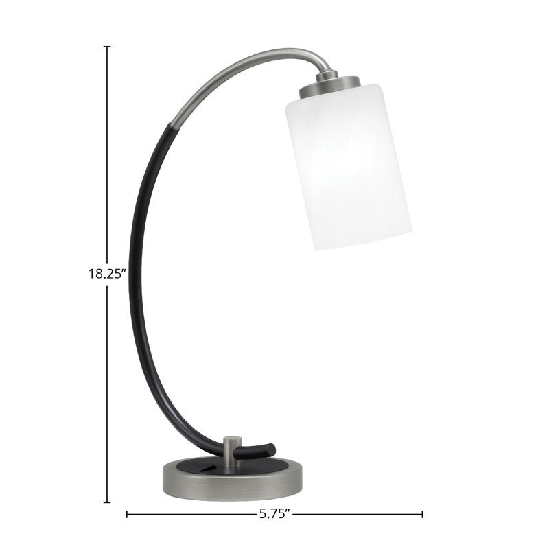 Lampe de bureau en acier inoxydable Guile, Graphite / noir mat, Blanc