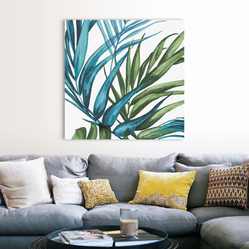«Palm Leaves II» par Eva Watts - reproduction d'art sur toile, H 48 po x l 48 po x P 1,25 po, Toile tendue