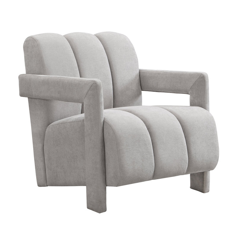 Fauteuil de 26,3 po - minimaliste moderne, tissu en forme de L, détente dans le salon, capacité de charge de 228 lb, style gris, confortable pour la pièce, support