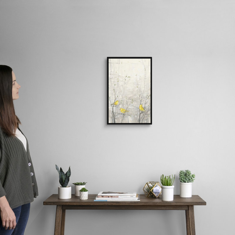 «Birds in Trees I», art mural sur toile, Toile encadrée noire, H 20 po x l 14 po x P 2 po