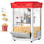 Machine à maïs soufflé, bouilloire en acier inoxydable de 8 oz, machine à maïs soufflé commerciale de comptoir de 800 W, 48 tasses par lot de style salle de bain, avec porte murale en verre à 2 boutons de contrôle, 1 cuillère et 3 cuillères, rouge