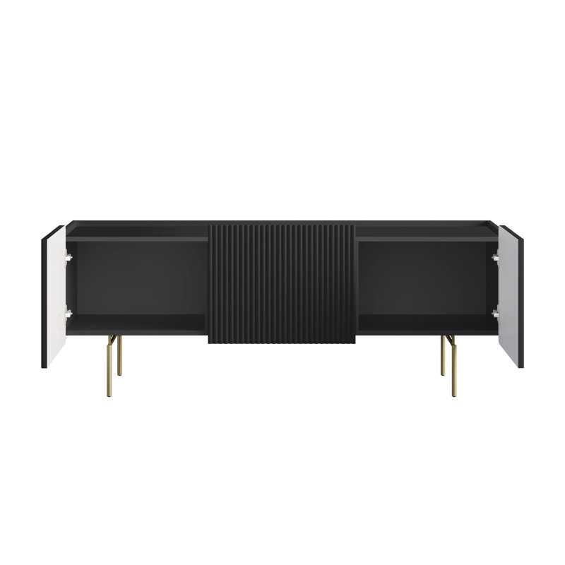 Ostrander Unfinished TV Stand for TVs up to 55", Gold/Black