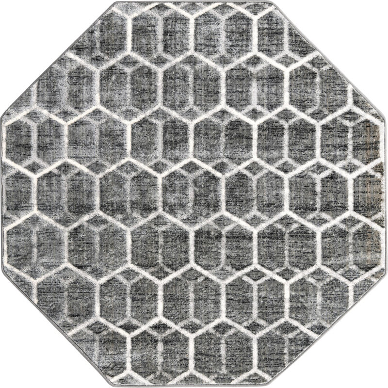 Eshin Abstract Indoor Rug, Octagon 5'3"