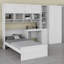 Lit plateforme multifonctionnel avec bureau, garde-robe, armoires, tiroirs et tablettes-793766935