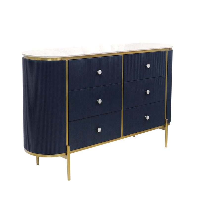 Theodore Marble Top Sideboard, White