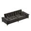 Canapé 104,7 po de style moderne à 4 sièges avec accoudoirs larges et amovibles, canapé capitonné avec pieds en métal, canapé rembourré en tissu de chenille confortable avec 2 coussins-1253409297