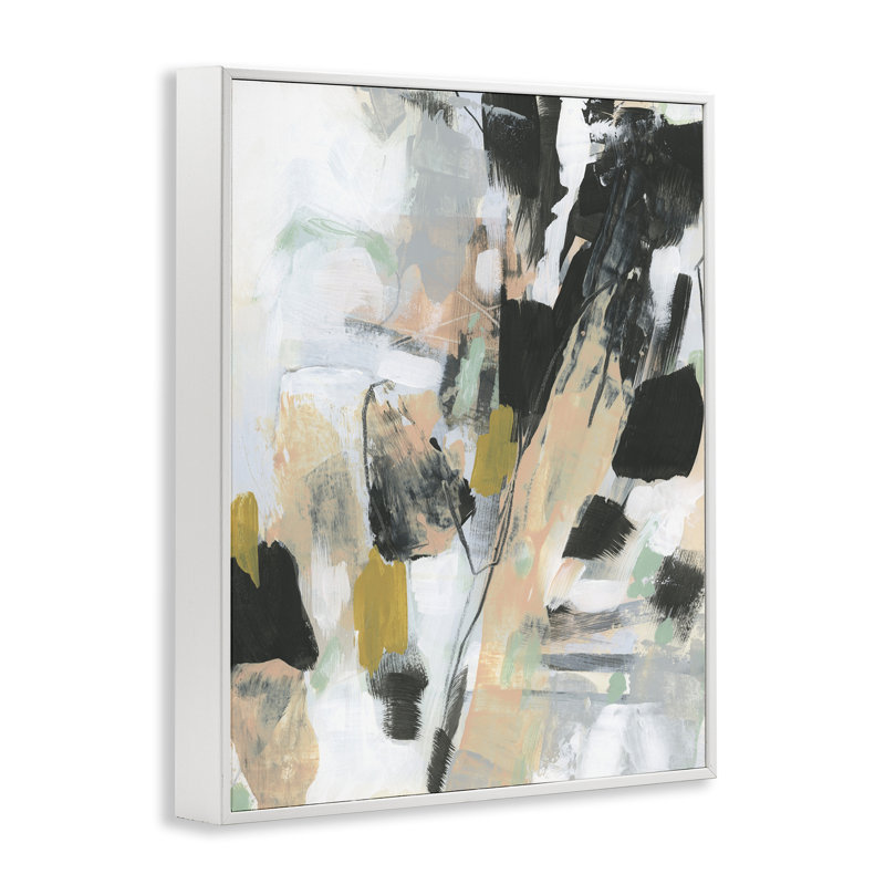 Art abstrait, estampe numérique par June Erica Vess, Estampe numérique encadrée blanc bord de mer, H 20 po x l 16 po