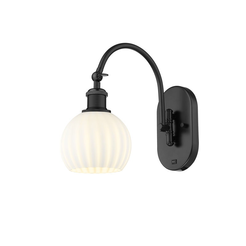 Applique murale 1 lumière Ballston, H 11,5 po x l 6 po x P 12,5 po, Noir mat