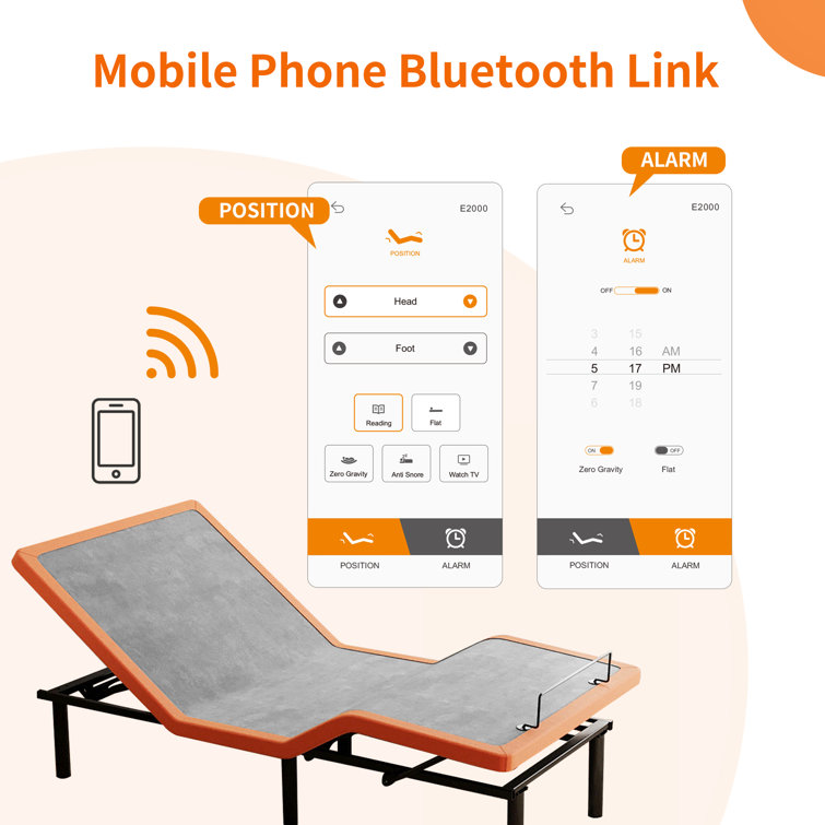 Split King Massaging Adjustable Bed with Wireless Remote Mattress Included