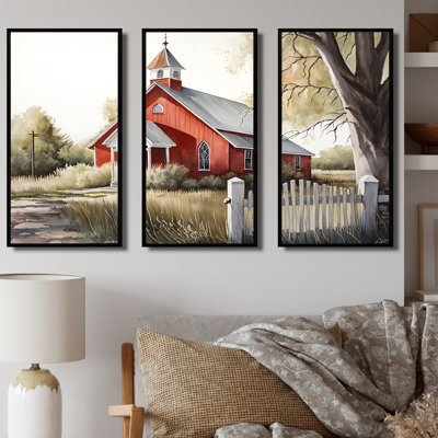 «Church In Country Town VI», ensemble d'art mural sur toile