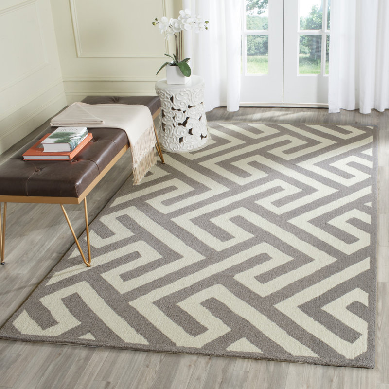 Daniella Hand Hooked Performance Geometric Rug, Rectangle 5' x 8'