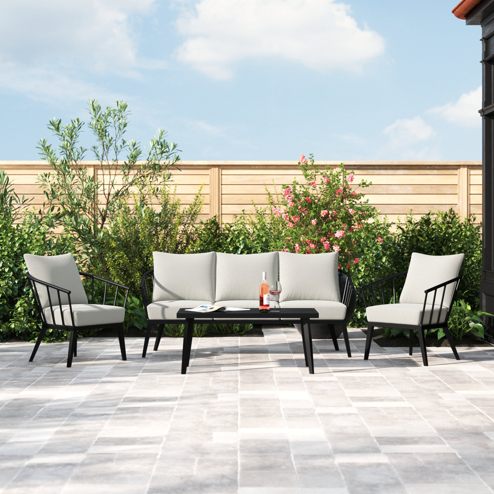 Serena 4-Piece Outdoor Seating Group with Sunbrella Cushions