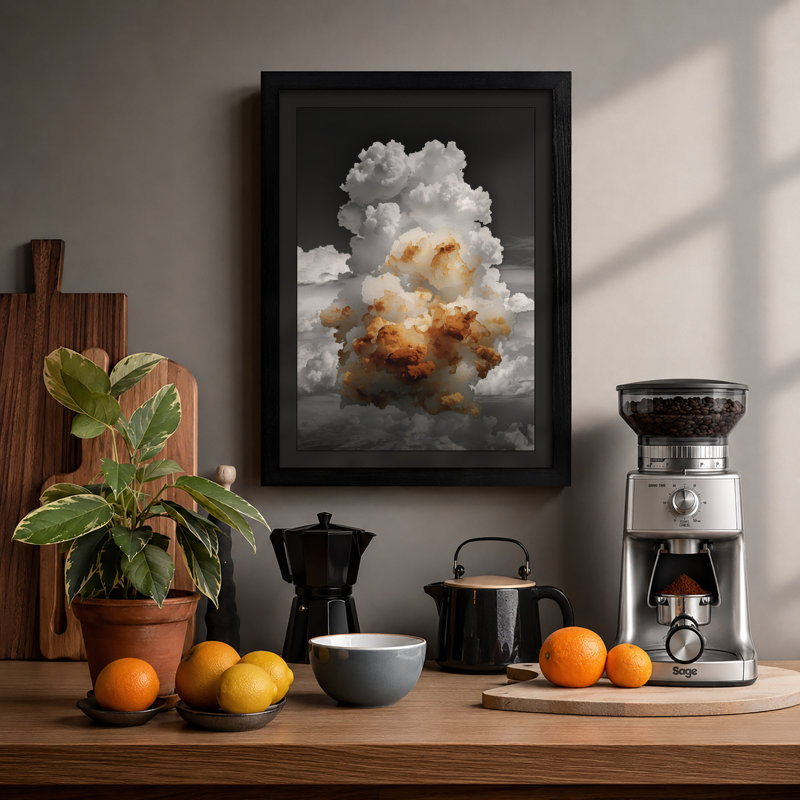 Catastrophic Blast Modern - Framed Print, A2 - 59.4 x 42.0 cm, Black