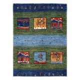 Blue Color Fine Hand knotted Persian Gabbeh 2'3"X 3'2"