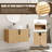Caldicot 30'' Wall-Mounted Single Bathroom Vanity with Engineered Stone Top and Ceramic Vessel Sink-331336609-319965499