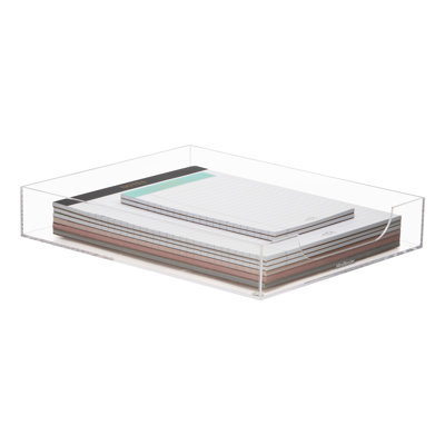 Mind Reader Paper Tray, Desktop Organizer, File Storage, Modern, Office, Acrylic, Clear