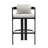 Pula Outdoor Patio Aluminum Counter Stool, Bar Chair, Black Frame With Grey Cushion, Set Of 4, Chair
