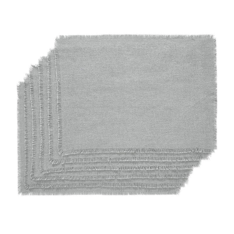 Burlap 100% Cotton Solid Colour Rectangle Placemat, Grey