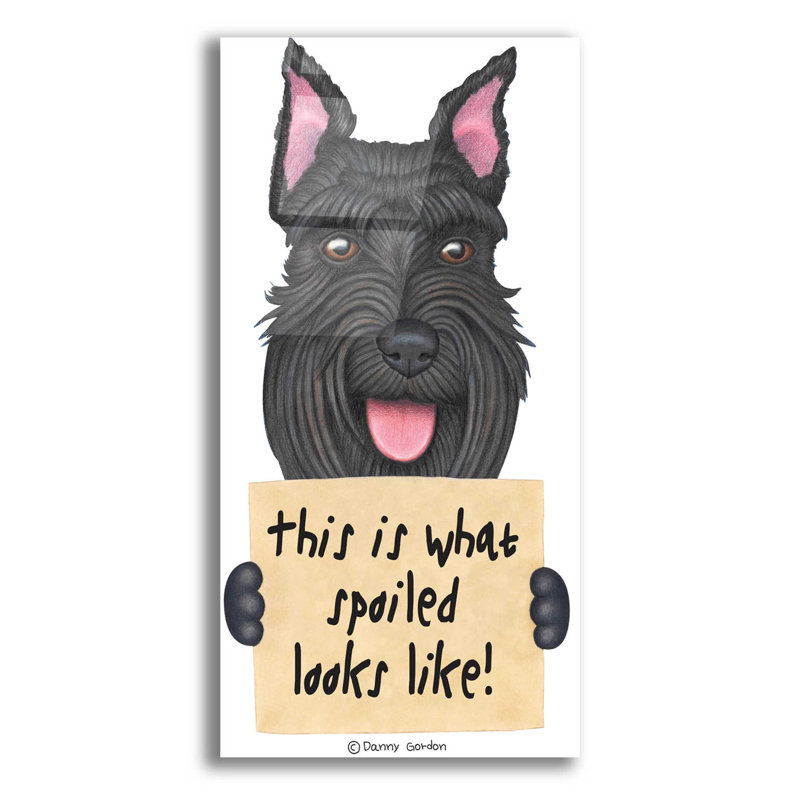 " Black Schnauzer Cropped Ears ", 24" H x 12" W x 0.2" D