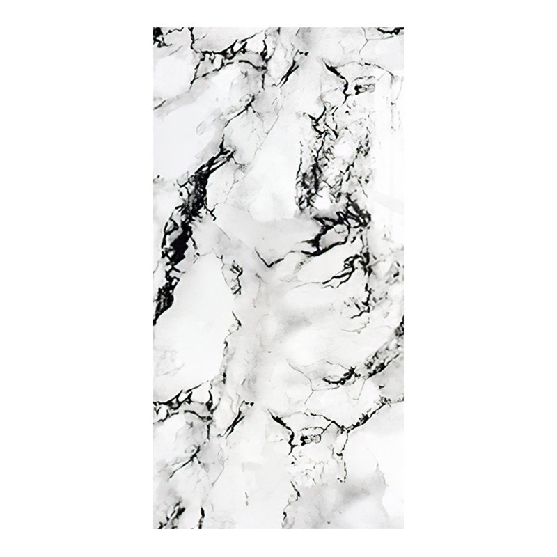 Deivids Peel and Stick Marble Wall Tile, White/Black