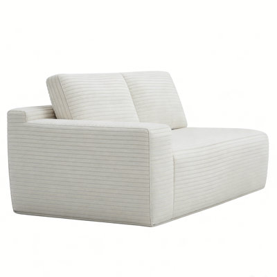 Modern Corduroy Upholstered Left Arm 3-Seater Sofa, Deep Seat Modular Sectional Piece