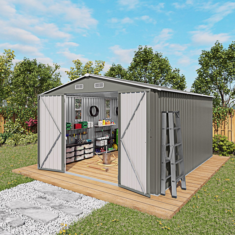 Remise de rangement extérieure avec porte double, Green