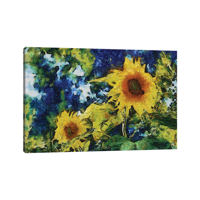 Sunflowers by Michelle Calkins - Wrapped Canvas Painting, 20.32 cm H x 30.48 cm W