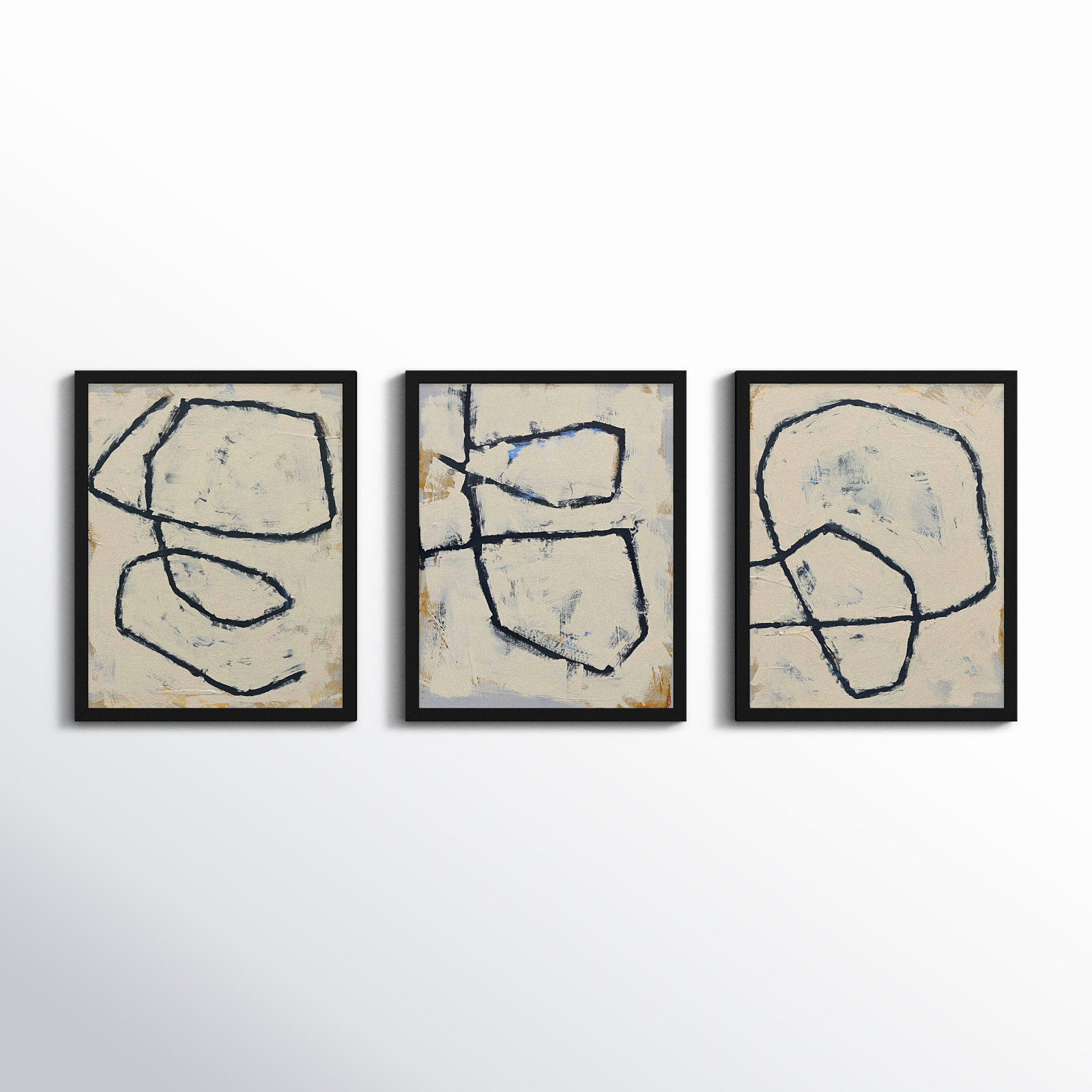 Moser Twisted 4, 5, 6 by Jacques Pilon - 3 Piece Print Set, Black Framed Paper, 20" H x 16" W x 1.25" D