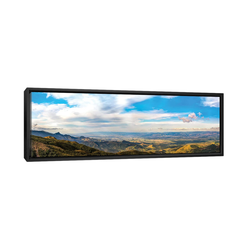Cloudscape Big Panorama II by Glauco Meneghelli - Print on Canvas, 30.48 cm H x 91.44 cm W, Black Floater Frame