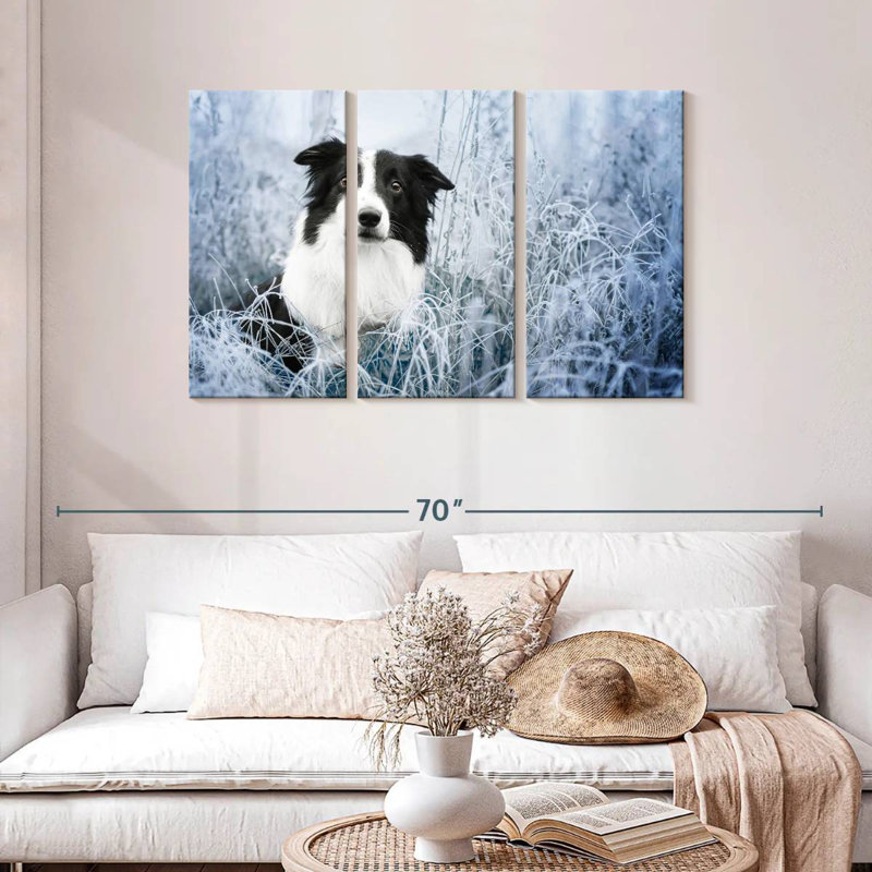 Brampt Winter Border Collie, 28" H x 45" W