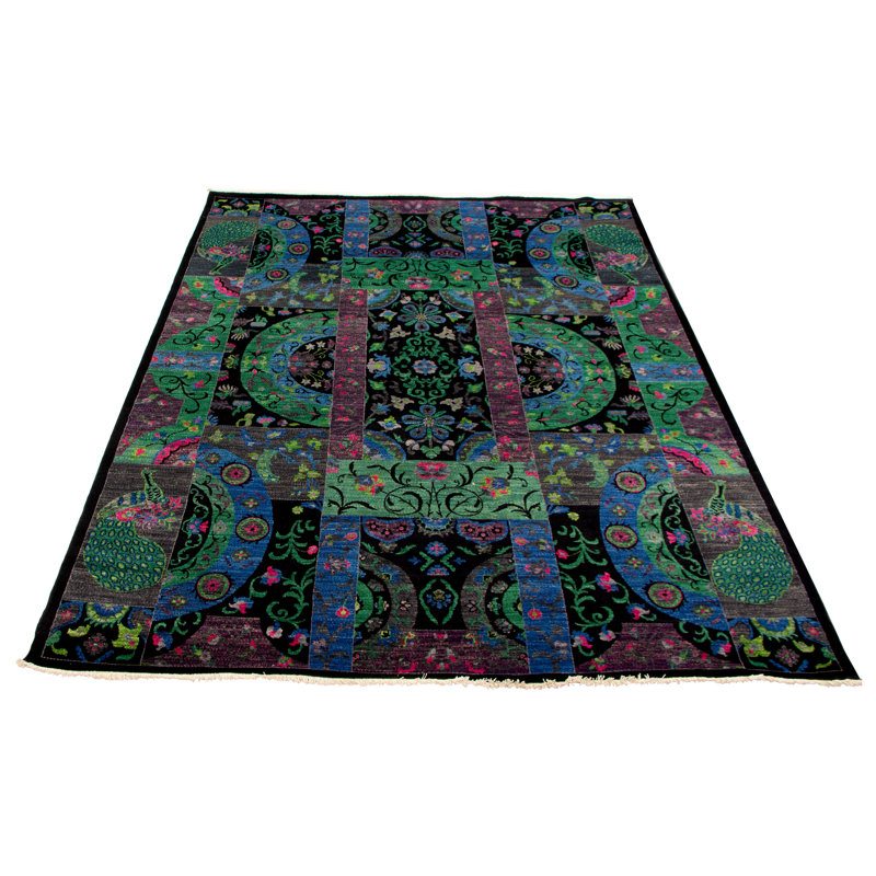Tapis décoratif en laine de conception unique en laine noué à la main de conception unique 9 pi 11 po x 10 pi 3 po Cassiah New Age Lahore