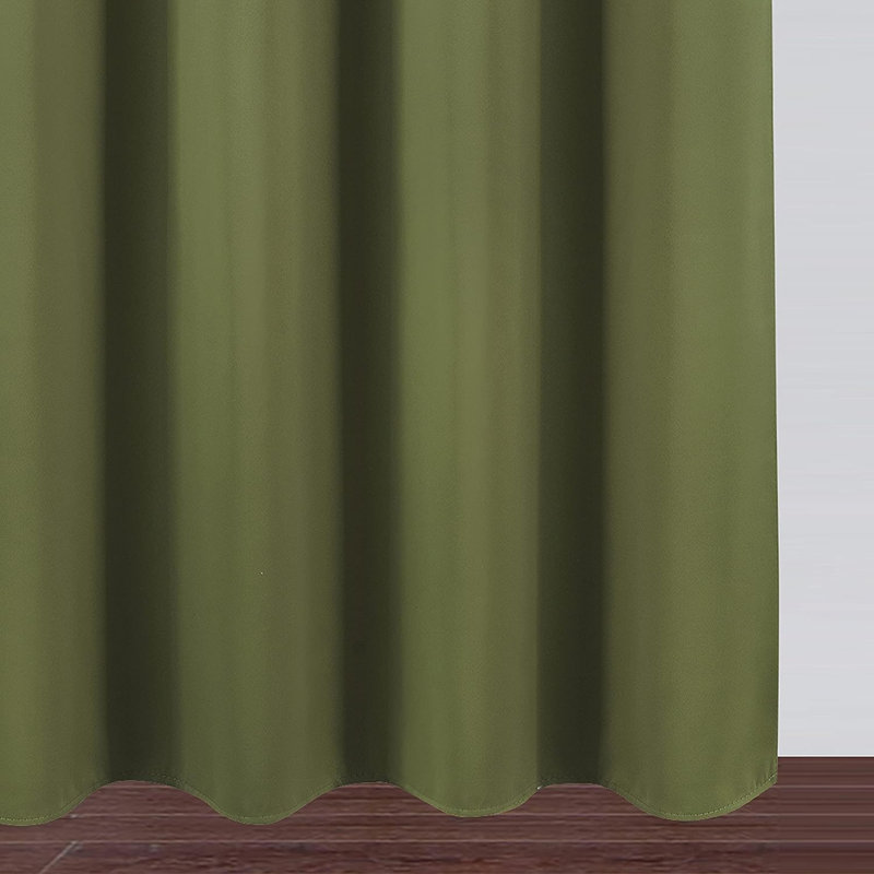 Room Darkening Curtain Pair, 52" W x 84" L, Olive Green