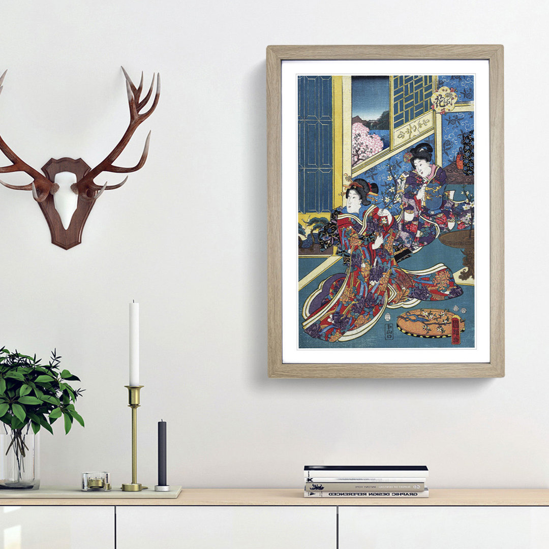 Flower of Akashi by Utagawa Kuniteru - Framed Print