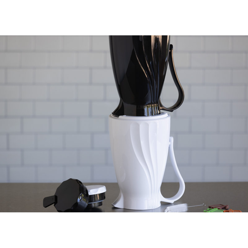 Carafe à bouton-poussoir, H 9,75 po x l 6 po x P 8 po, Noir