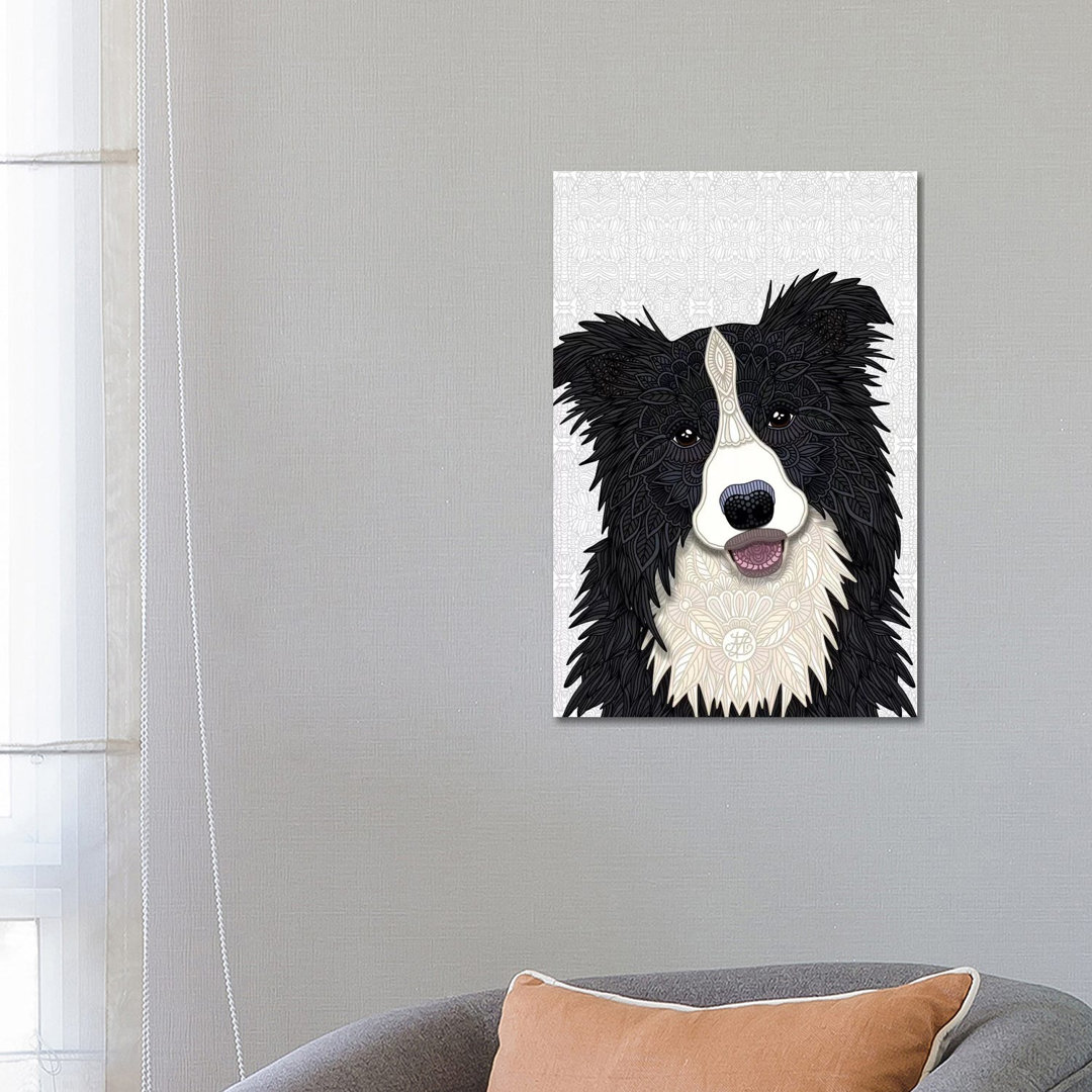 Niedlicher Border Collie von Angelika Parker - Galerie-verpackte Leinwand Giclée auf Leinwand