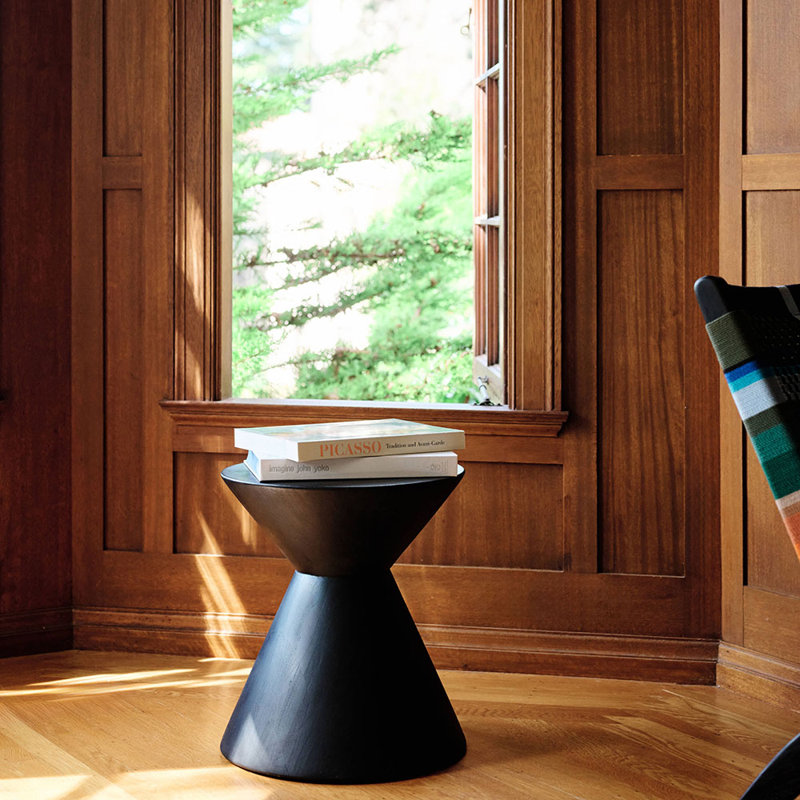 Solid Wood End Table, Charcoal 