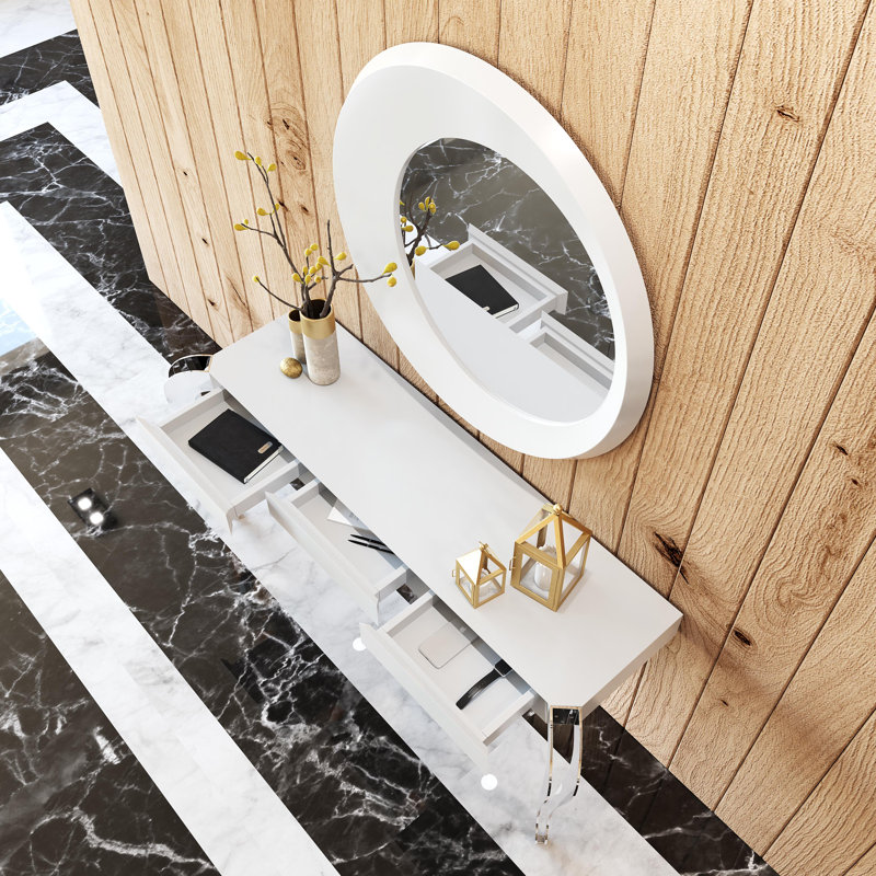 Imperium Console With Mirror R19-100, 72" H x 50" W x 20" D