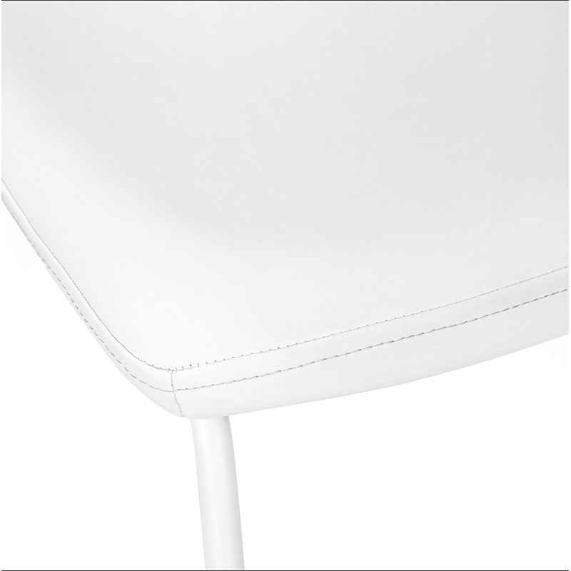 Chaise de bureau, hauteur de bar, debout, bureau d'ordinateur, travail, aspect cuir, métal, contemporain, moderne, Blanc