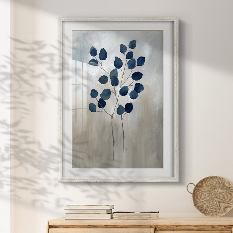 Indigo Foliage II - impression encadrée, H 19,5 po x l 16,5 po, Blanc
