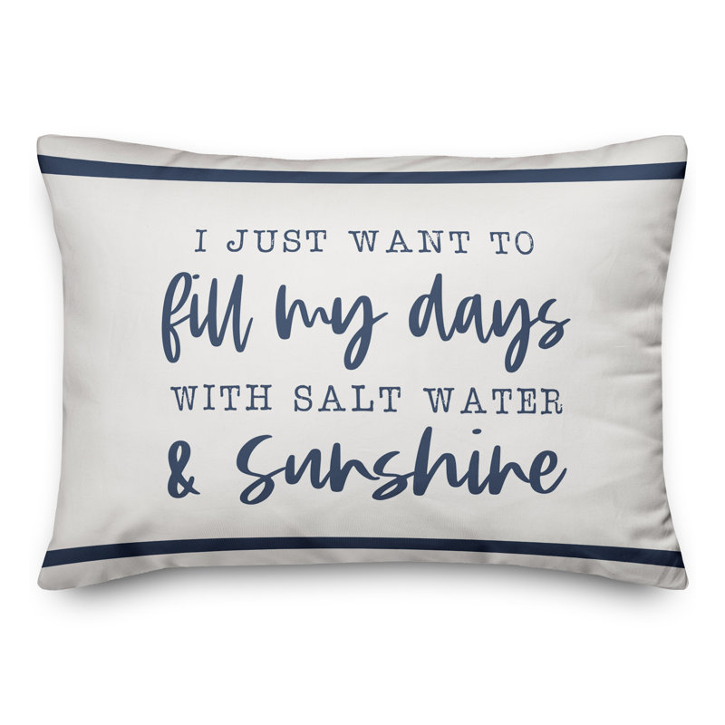  Salt Water and Sunshine Rectangular Pillow Cover & Insert, Navy