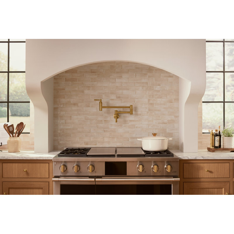 Edalyn by Studio McGee Wall-Mount Pot Filler, Vibrant Polished Nickel