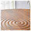 31.5" Round Dining Table with Dark Wood Grain & Annular Texture - Modern Pedestal Bistro Table for Small Spaces