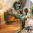 79.72"Green Minimalist Solid Wood Dressing Table