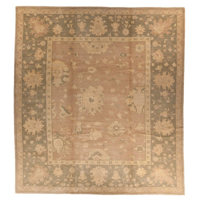 Afshan Wool Oriental Area Rug in Greens/Taupes