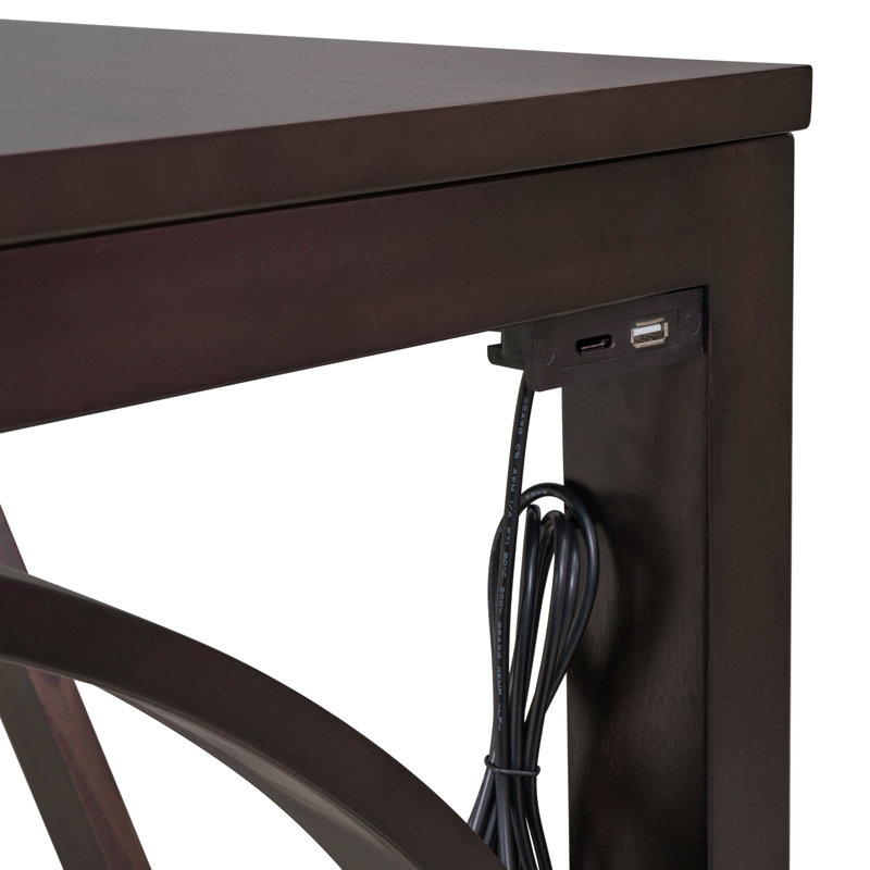 Ensembles de table de salle à manger de style maison de campagne peu encombrants avec ports USB, finition bois