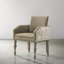 Chaise avec accoudoirs rembourrée Dacher en brun